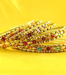 Buy multi coulour brass rajasthani bangle size-2.6,2.8 bangles-and-bracelet online 