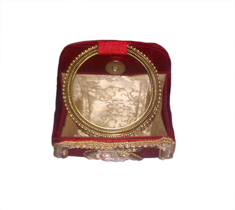 Buy Red Kairi Pattern Bangle Clutch Online