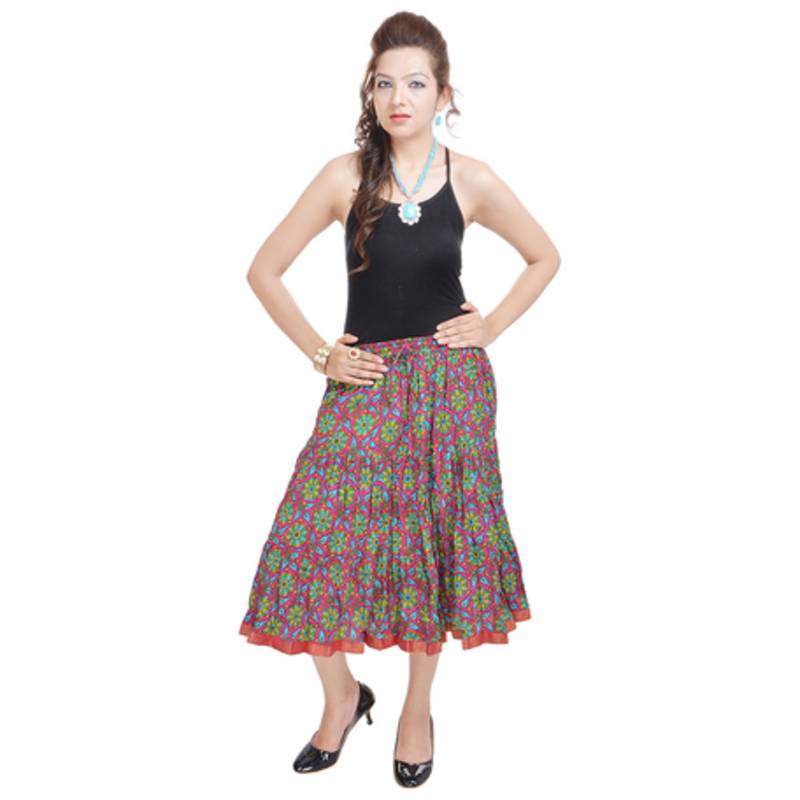 Buy Fashionable Ethnic Cotton Short Length Skirt Online