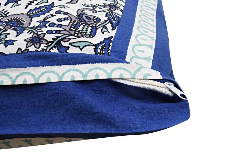 Buy Traditional Rajasthani Jaipuri Elephant Cotton Double Besheet With two Pillow Covers - Blue ...