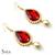 Large Red drop earrings with pearls