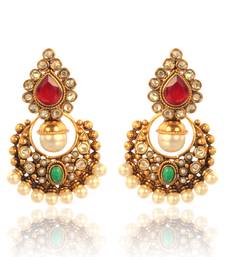 Buy Classic Red Green Polki  Earring  v2mg DDS 5 danglers-drop online 