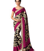 Buy Beige and Pink printed crape saree with blouse beige-and-pink-printed-crape-saree-with-blouse-art-silk-saree online