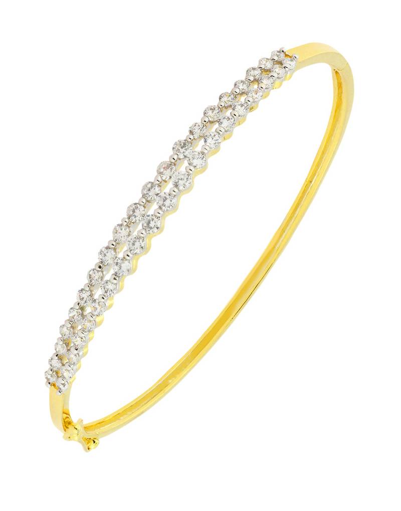 Buy Classic Glossy Gold Plated American Diamonds Openable Bangle