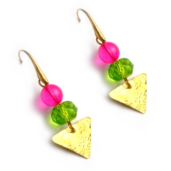 Golden Triangle Crystal Earrings