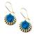 Blue rose earrings