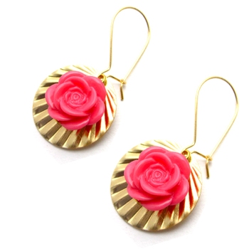 Pink Rose earrings