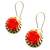 Red rose earrings