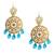Large floral pattern disc earrings