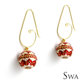 Large Mughal  Enamelwork bead Earrings