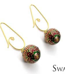 Buy Large Mughal  Enamelwork bead Earrings Earring online