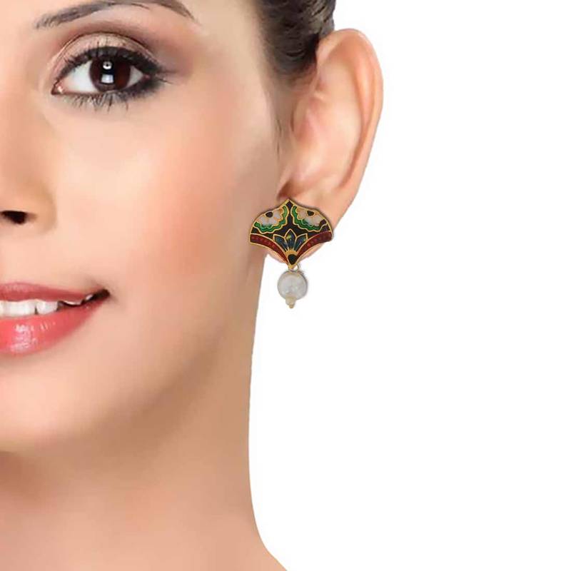 Buy Smart Multicolour Meenakari Wedding Necklace Set with Earrings Online