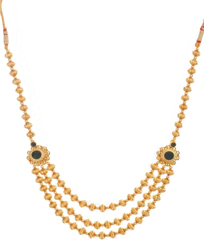 Buy Jav Mani Triveni Haar 24K Gold Plated Alloy Necklace 