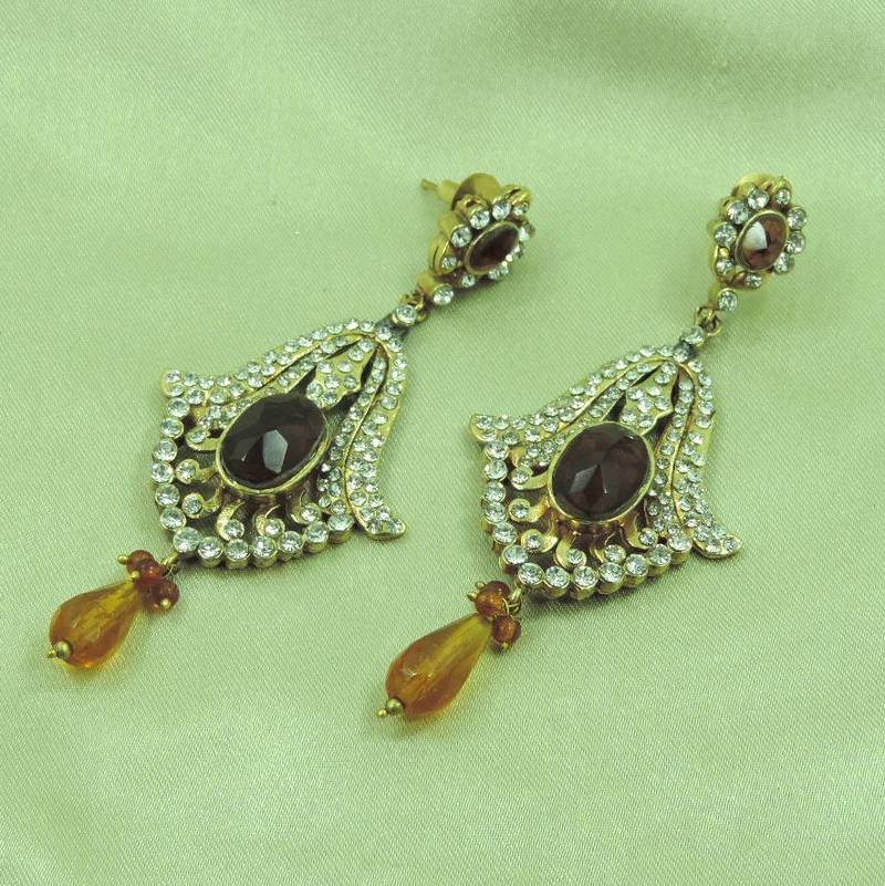 Buy New Design Jaipur Jewelry Golden Earrings Online