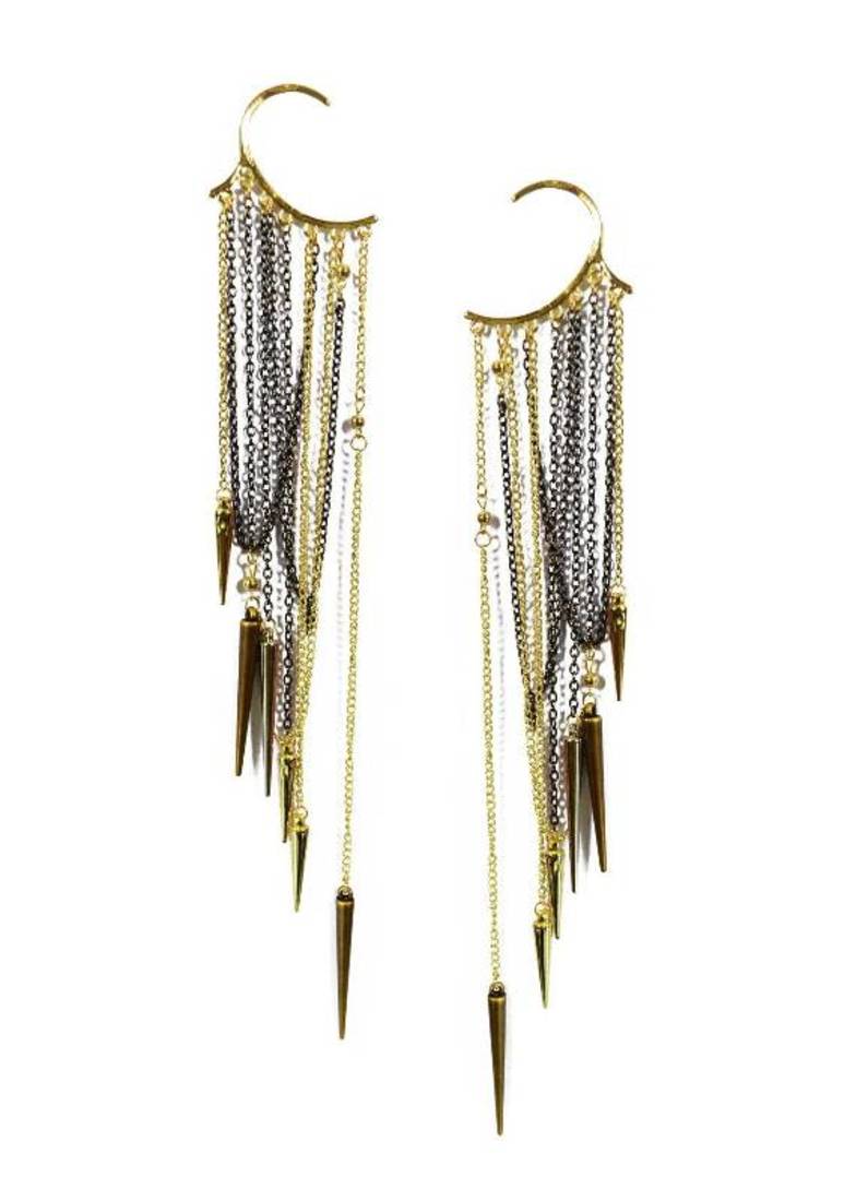 Buy Rivet Tassels Ear Cuff Pair Online