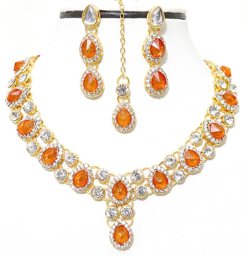 Buy Orange diamond necklacesets Online