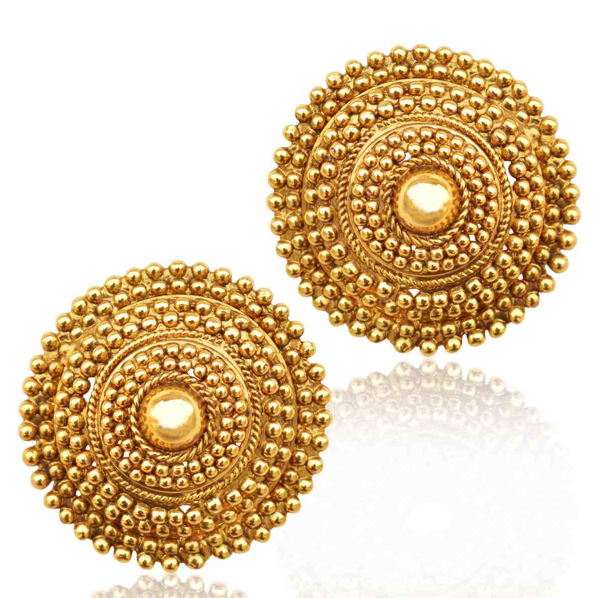 Studs Earring Online Designer India South Indian Golden Flower Ethnic Adiva Copper Stud Ab74 Green Pal Earrings