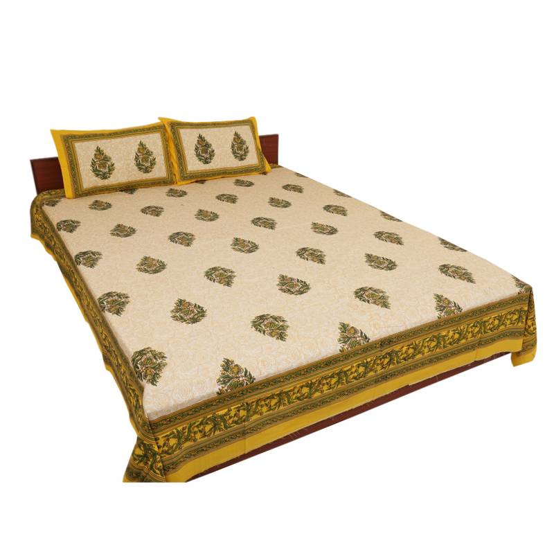 Buy Rajasthani Print Cotton Double Bedsheet Set Online